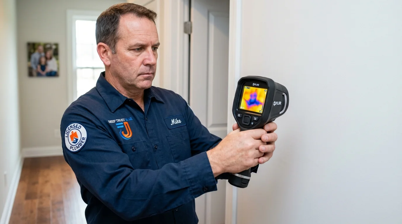 Thermal imaging leak detection by Johns Plumbing LLC in Lunenburg